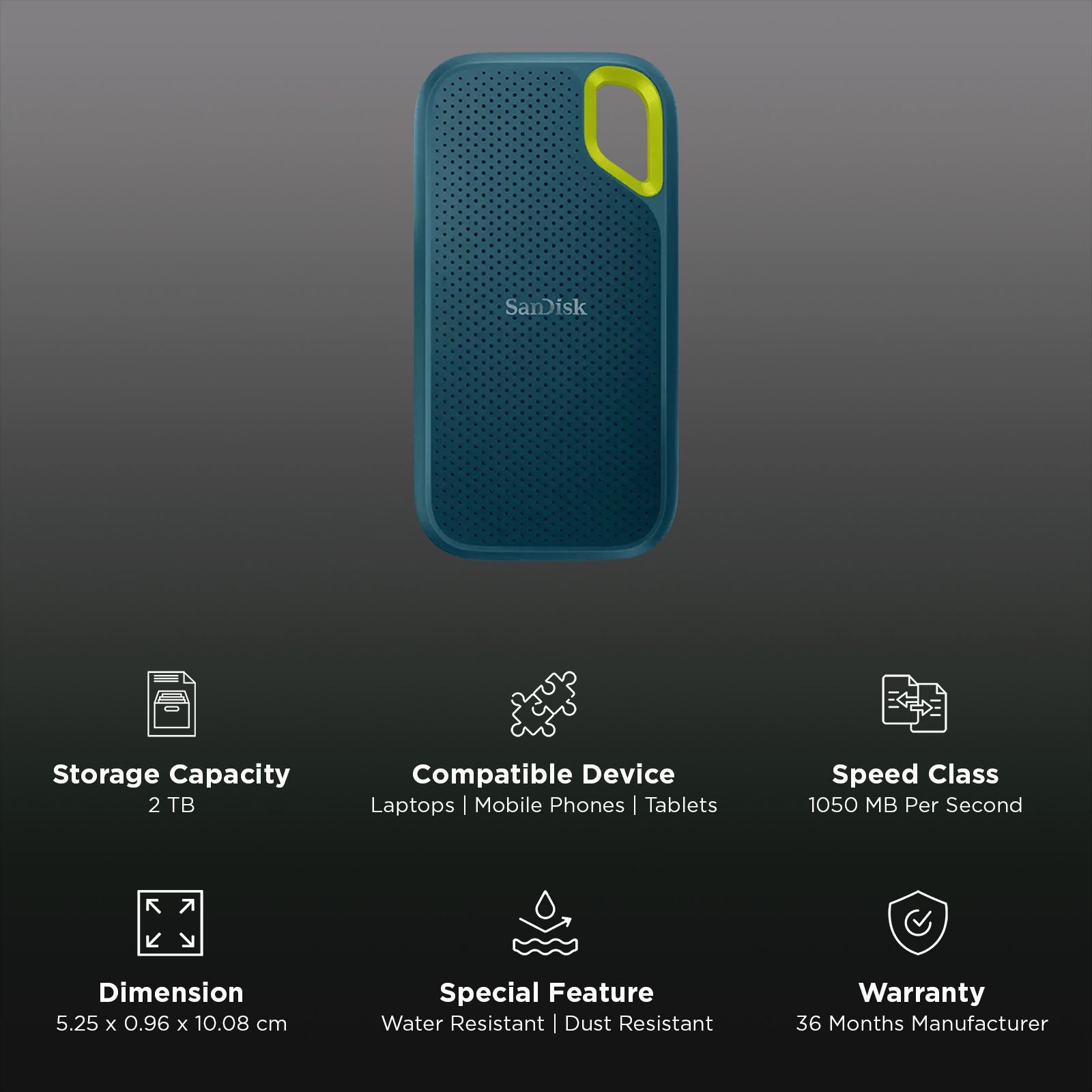 Buy SanDisk Extreme 2TB USB Type-C (3.2) Portable Solid State